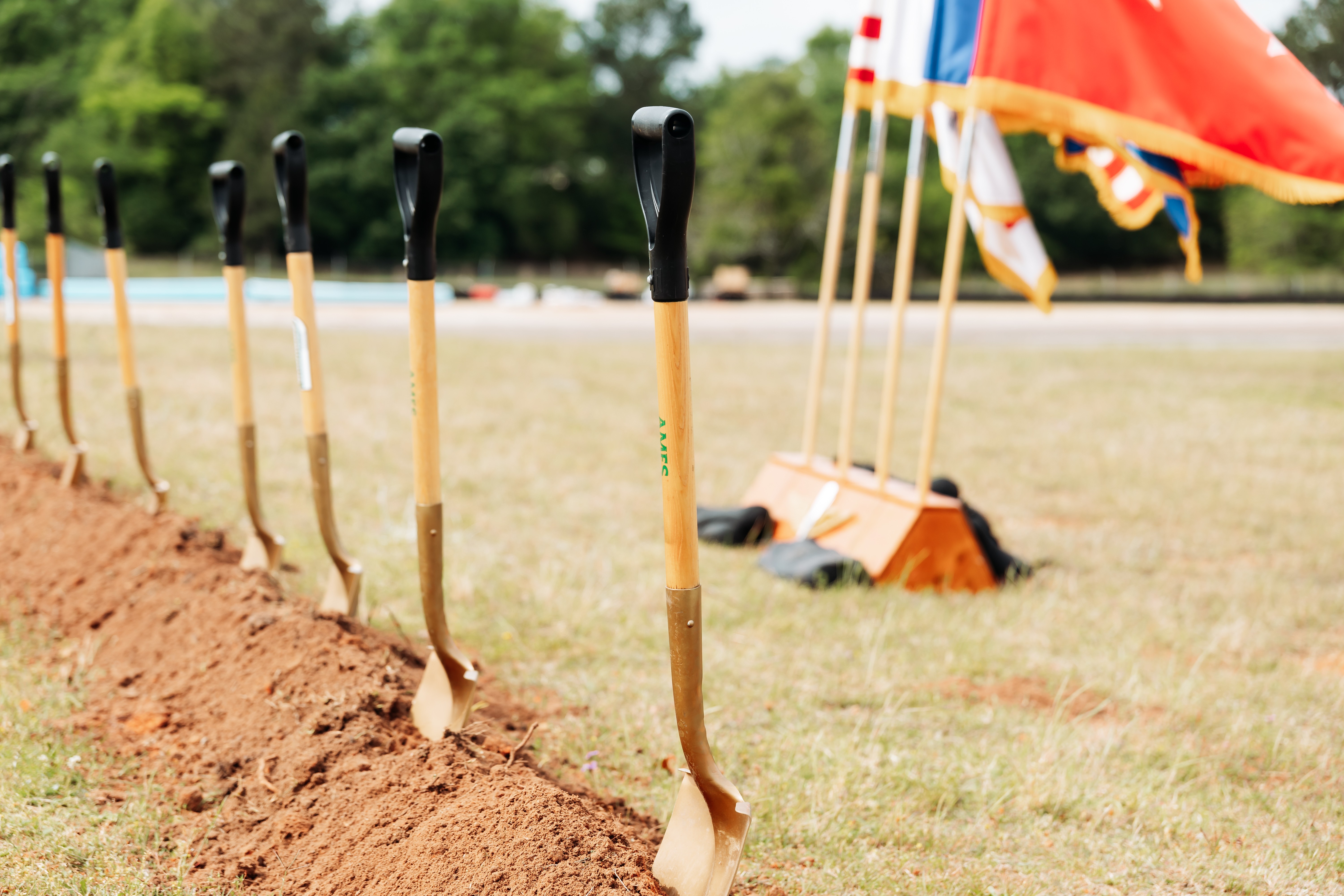 image of shovels in dirt